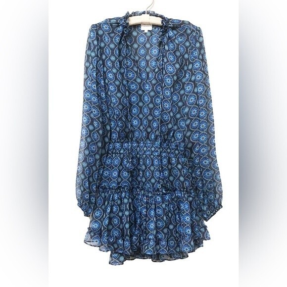 NEW MISA Los Angeles Lorena Split-Neck Minidress in Valencia Tile Size S NWT - Picture 7 of 7